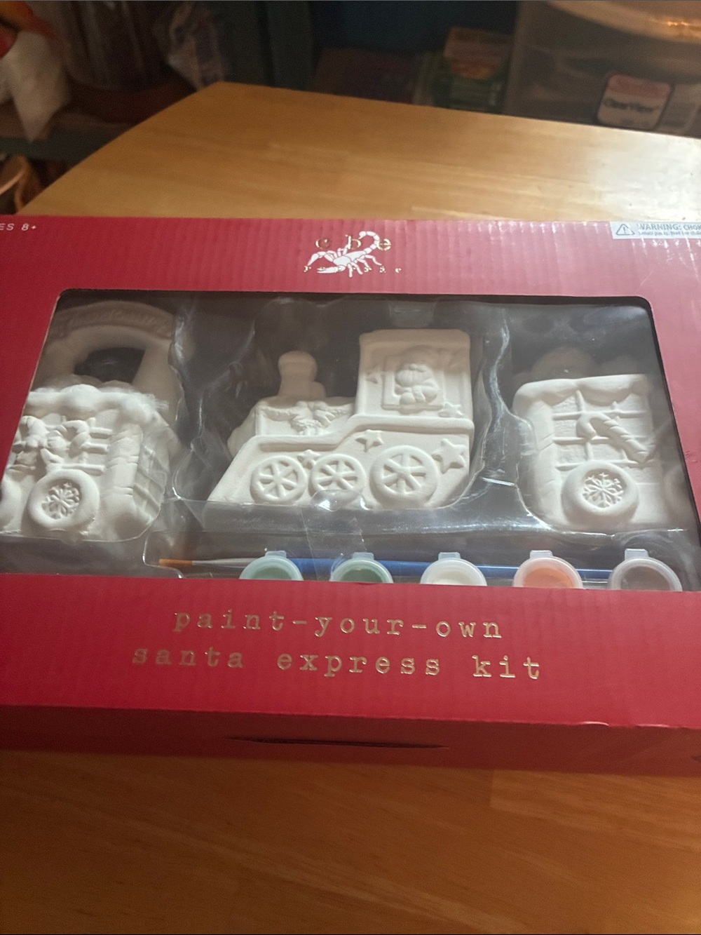 Paint-Your-Own Santa Express Train Kit - White Ceramic Craft for Kids